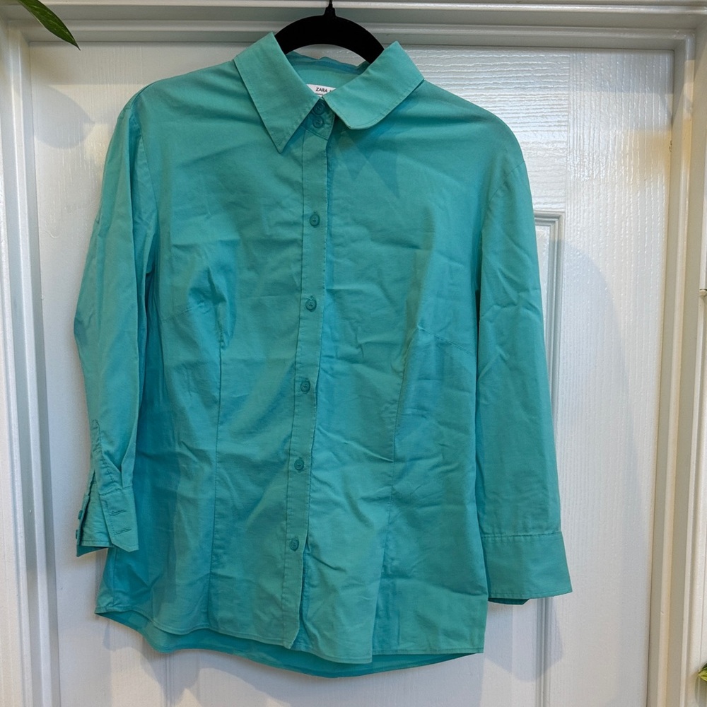 Zara Basic Turquoise Shirt